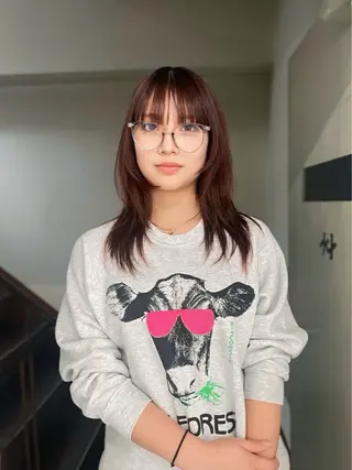 セミロング カラー 楪 yuzuriha所属・Saaya/レイヤー /ブリーチ/ブロンドのヘアスタイル