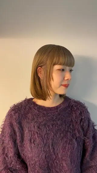 ミディアム カラー 酸性ストレート/ 髪質改善/イソヤトモのヘアスタイル