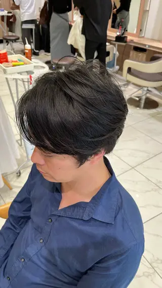 ショート パーマ メンズ 【メンズパーマ✨️ フェザーパーマ】岩城のヘアスタイル