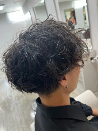 ショート パーマ メンズ 奥野 理香子のヘアスタイル