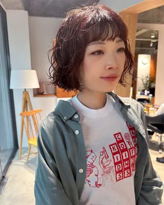 ミディアム カラー AR.MARA hair  studio所属・ウェーブパーマ サトウヒカルのヘアスタイル