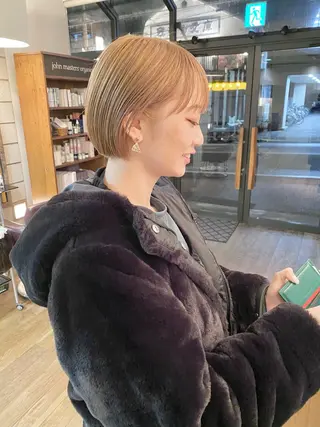 ショート カラー メンズパーマ/フェ ザーパーマ/古川晴輝のヘアスタイル