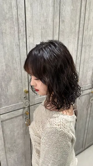 ミディアム パーマ 鶴見/Bonecca /林 愛翔のヘアスタイル