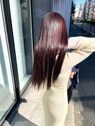 セミロング カラー 髪質改善絹髪質感TR レイヤーカット/熊澤のヘアスタイル