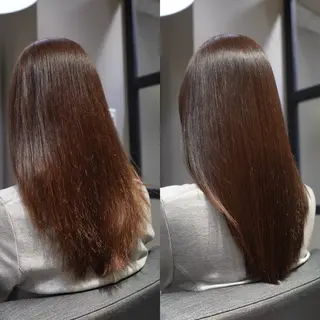 ロング カラー 髪質改善韓国コテ巻き パーマ/城井友輔のヘアスタイル