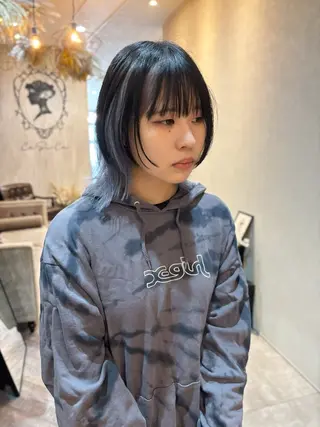 ミディアム カラー デザインパーマ 藤田和樹のヘアスタイル