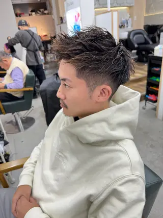 パーマ メンズ 八谷 将平のヘアスタイル