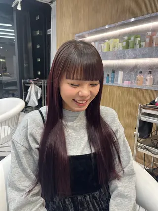 ロング カラー 栄/ミルクティー/ ベージュ/リホナ🧸のヘアスタイル