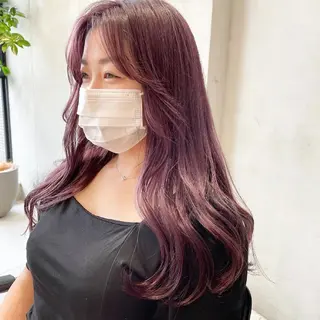 セミロング カラー 圧倒的透明感カラー nana🦕のヘアスタイル