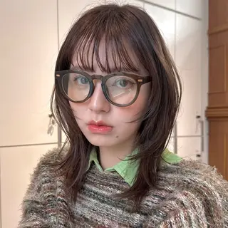 ミディアム レイヤー/パーマ/ 艶カラー/💚千琴のヘアスタイル