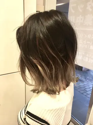 ミディアム カラー 髪質改善/美髪矯正 マネージャー福永のヘアスタイル