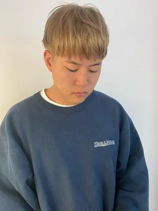 ショート カラー メンズ 森貴裕/ベージュ/ パーマ/オリーブのヘアスタイル