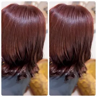 ミディアム 飯星慧斗 /ブリーチ、縮毛矯正のヘアスタイル