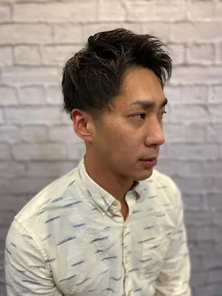 ショート カラー パーマ ヘアアレンジ メンズ 💈メンズ特化 副店長松浦一聖💈のヘアスタイル