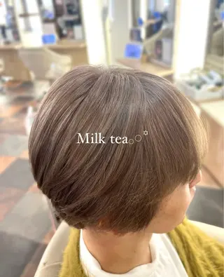 ショート カラー ｊｏｕｅｒｍ所属・透明感/グレージュ /韓国レイヤー🪽のヘアスタイル