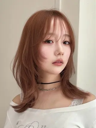 ミディアム かえ🩶韓国ボブ🎀 透明感カラー🥣のヘアスタイル