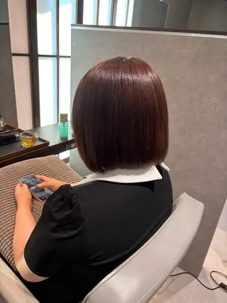 ショート カラー 柔らかい透明感カラー 髪質改善/神戸のヘアスタイル