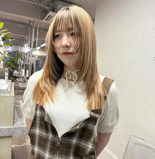 ロング ボブ× フェイスレイヤー🩰のヘアスタイル