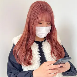 ロング カラー 🎀ダブルカラー/ ピンク×ガーリー🎀のヘアスタイル