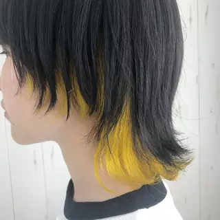 ショート カラー SALOWIN池袋East店3F所属・インナーカラー 推し ブリーチ  髪質改善のヘアスタイル