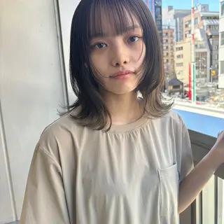 ミディアム ハッシュカット/四条 烏丸/寺本弘樹のヘアスタイル