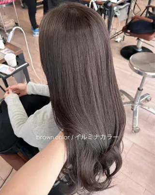 セミロング カラー 🍼顔周りカット/ レイヤー/小川華奈のヘアスタイル