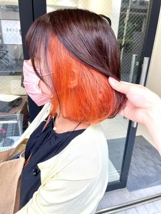 ミディアム カラー 横山 奈央のヘアスタイル