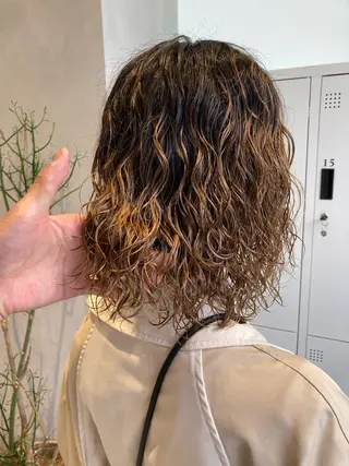 ミディアム パーマ ✳️ウルフ/メンズ/ スパイラルパーマ✳️のヘアスタイル