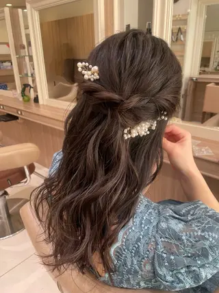 セミロング ヘアアレンジ 韓国ヘアメイク🎀/ 縮毛矯正✨山本媛香のヘアスタイル