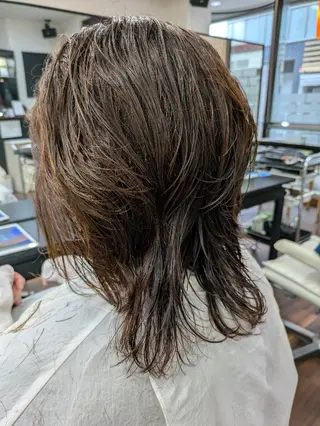 セミロング 大人女性カット/ヘア セット✨️片本🌸のヘアスタイル