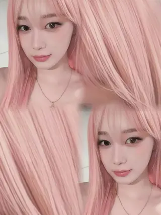 セミロング 🫧ミルクティー ブリーチRIKU🫧のヘアスタイル