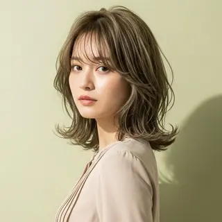 ミディアム カラー Halo/長居美容室 似合わせカット/ロキのヘアスタイル