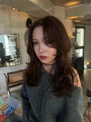 ロング カラー パーマ YOKO/パーマ レイヤーカットのヘアスタイル