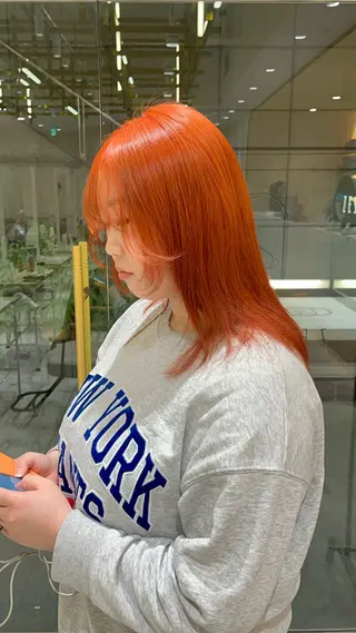 セミロング カラー 🥇メンズパーマ /縮毛矯正/木村神心のヘアスタイル