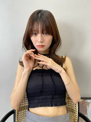 ミディアム 立川🤍韓国ヘア/ レイヤー🇰🇷🖤のヘアスタイル