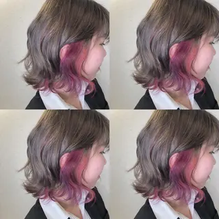 セミロング カラー しゅうさん🍝 麻田秀太郎のヘアスタイル