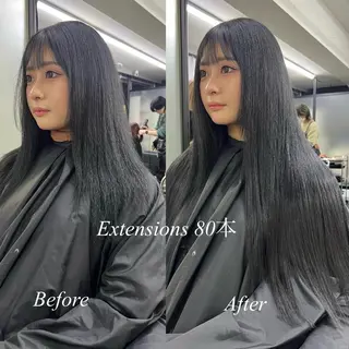 ロング カラー シールエクステ特化 ハイトーン、NANAのヘアスタイル