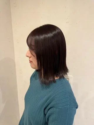 ミディアム カラー 内沼 恵留菜のヘアスタイル