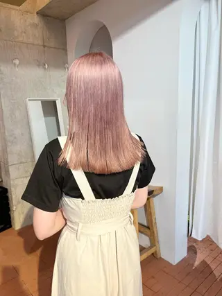 セミロング カラー ヘアアレンジ 🎀taro ブリーチなしカラーのヘアスタイル