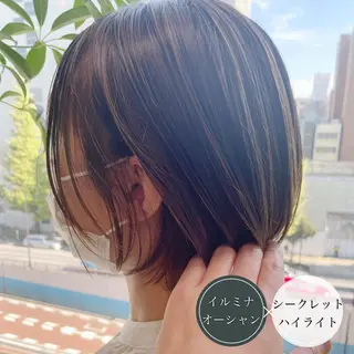 ショート カラー アンブレラカラー💫 フェイスフレーミングのヘアスタイル