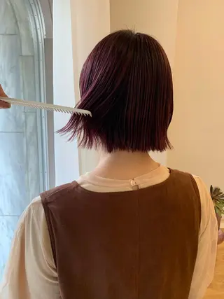 ショート カラー ヘアアレンジ 西山 紗耶香🪽 透明感カラー/ボブのヘアスタイル