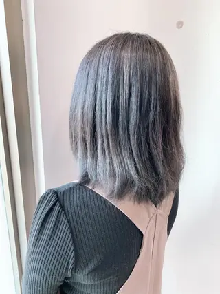 ミディアム カラー 白髪ぼかしハイライト 柳川拓哉のヘアスタイル