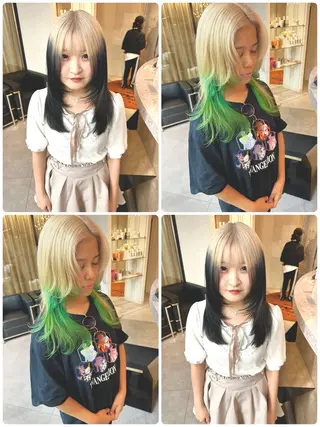 ロング カラー ウルフとハイトーン みっちー✂️のヘアスタイル