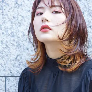 カラー セミロング 【N°deseo】 吉祥寺のヘアスタイル
