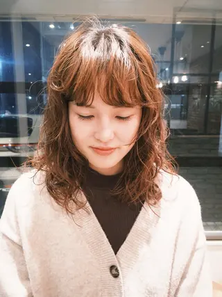 セミロング カラー パーマ GUESTs所属・優音 /パーマのヘアスタイル