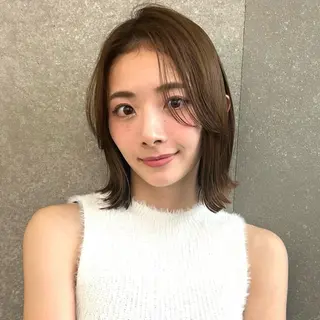 ミディアム ボブ/くびれボブ/ 髪質改善/Ru-kaのヘアスタイル