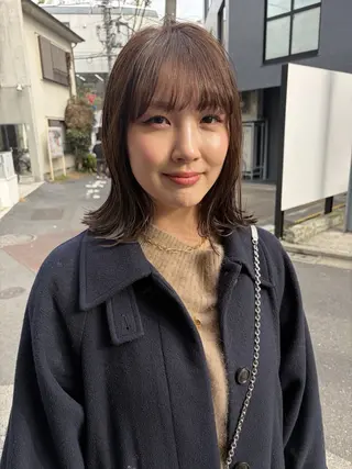 ミディアム カラー 赤み消しカラー/ オリーブ/トモキのヘアスタイル