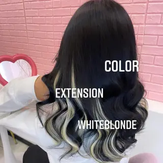 ミディアム カラー エクステ🩵ブリーチ 韓国ヘア🩵KAEのヘアスタイル