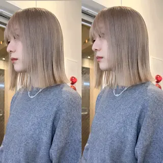 セミロング カラー La fith hair charme 渋谷店【ラフィス ヘアー シャルム】所属・ブリーチ🫧縮毛🫧 KURUMI💛のヘアスタイル