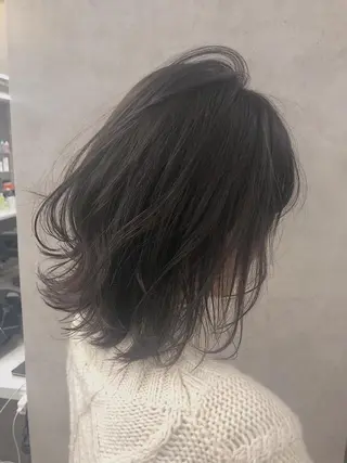 ミディアム カラー 柔らかbeige モトキのヘアスタイル